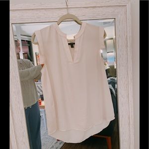 J. Crew White V neck business casual shirt